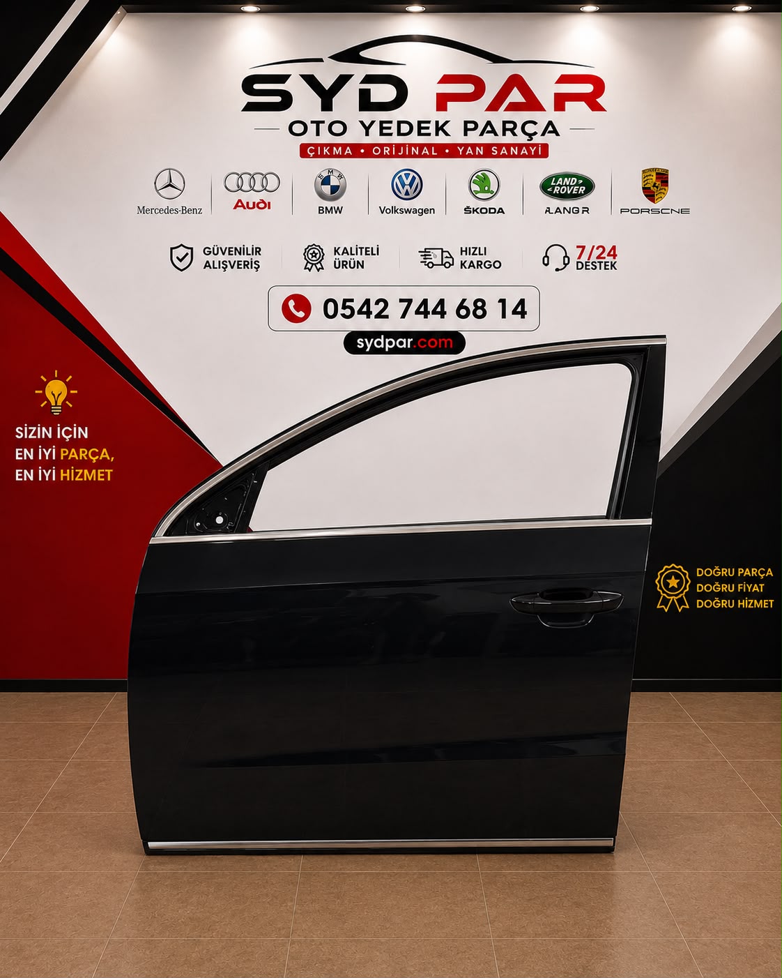 VOLKSWAGEN B8 ORİJİNAL ÇIKMA SOL KAPI SİYAH 1