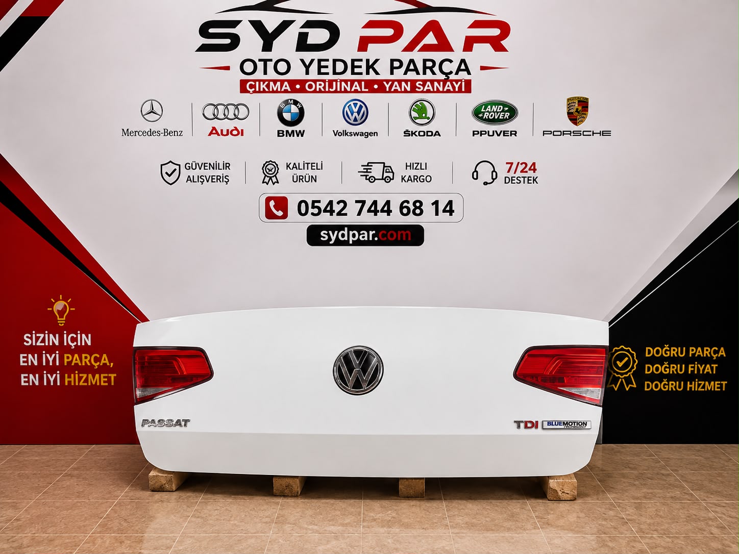 VOLKSWAGEN B8 (3G) ORİJİNAL ÇIKMA BAGAJ KAPAĞI BEYAZ