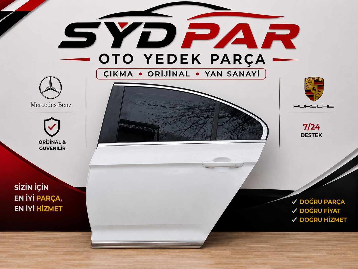 VOLKSWAGEN B8 ORİJİNAL ÇIKMA ARKA SOL KAPI BEYAZ